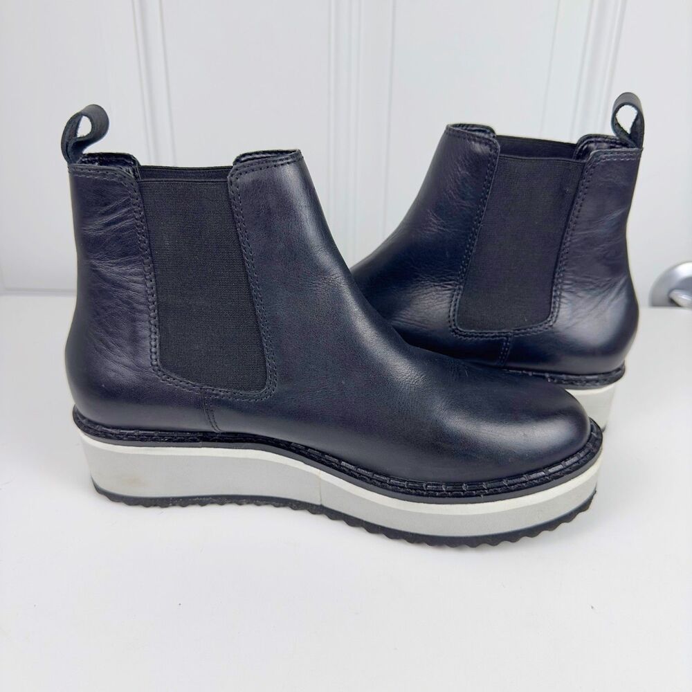 Matisse Boots Women's Size 8.5 Black Leather Moto Ronan Chelsea Platform